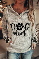 Women's DOG MOM Dog Paw Print Hooded Casual Hoodie