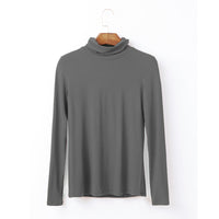 Women's Long Sleeve T-shirt  Solid High Neck Modal Undercoat Top sweater