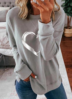 Print Round Neck Long Sleeves Sweatshirt