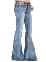 60s Faded Denim Hip Hugger Bell Bottoms Jeans