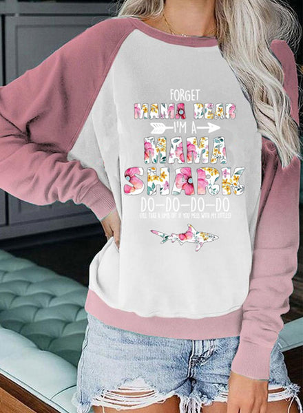 Women's Sweatshirts Floral Letter Animal Print Color Block Long Sleeve Round Neck Sweatshirt