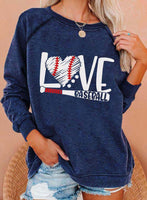 Women's Sweatshirts Letter Print Long Sleeve Round Neck Casual Sweatshirt