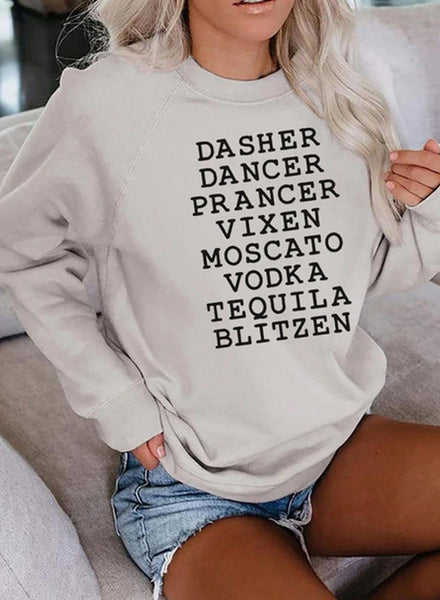 Women's Sweatshirts Letter Print Long Sleeve Round Neck Daily Sweatshirt