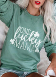 Women's Sweatshirts Saint Patrick's Day Letter Print Long Sleeve Round Neck Sweatshirt