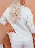 Women's Sweatshirts Letter Print Color Block Long Sleeve V Neck Casual Zip Pocket Sweatshirt