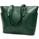 women'swax leather handbag large capacity tote bag