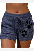 Women's dog Mom Paw Print Activewear Drawstring Lounge Shorts