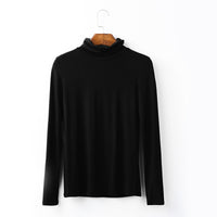 Women's Long Sleeve T-shirt  Solid High Neck Modal Undercoat Top sweater