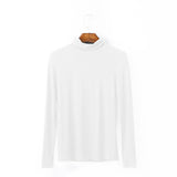 Women's Long Sleeve T-shirt  Solid High Neck Modal Undercoat Top sweater