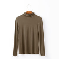 Women's Long Sleeve T-shirt  Solid High Neck Modal Undercoat Top sweater