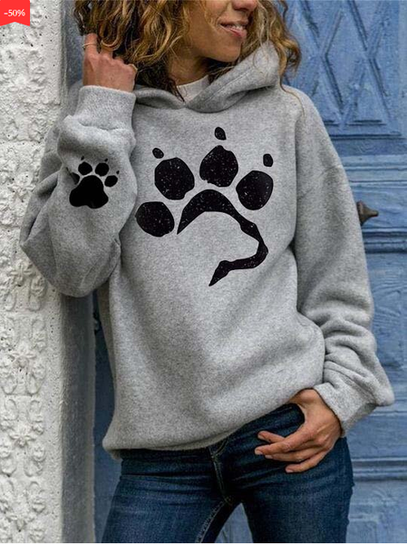 Women's Dog Paw Print Hoodie