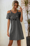 Women's Dog Paw V-neck short sleeve loose dress