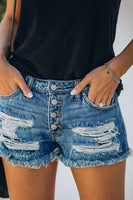 Women's Dog Paw Print Denim Shorts