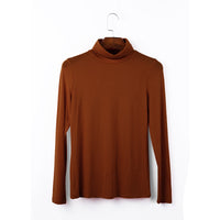 Women's Long Sleeve T-shirt  Solid High Neck Modal Undercoat Top sweater