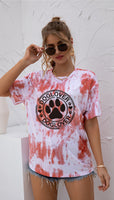 Women's  Dog Paw Round neck fashion casual T-shirt