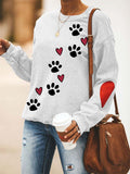 DOG PAW dog offset printing love pet printing ladies sweater