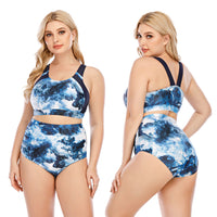 Split fattening Plus Fat lady Swimsuit Big cup bikini Swimsuit