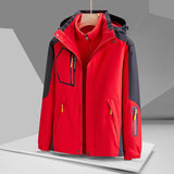 Women's and men's three in one color matching coat, lovers' work clothes, outdoor waterproof and wind proof detachable mountaineering clothing