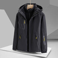 Women's and men's three in one color matching coat, lovers' work clothes, outdoor waterproof and wind proof detachable mountaineering clothing