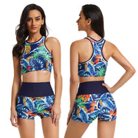 Sports vest split boxer bikini suit