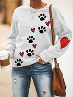 DOG PAW dog offset printing love pet printing ladies sweater