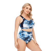 Split fattening Plus Fat lady Swimsuit Big cup bikini Swimsuit