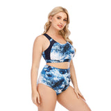 Split fattening Plus Fat lady Swimsuit Big cup bikini Swimsuit