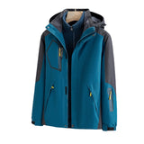 Women's and men's three in one color matching coat, lovers' work clothes, outdoor waterproof and wind proof detachable mountaineering clothing