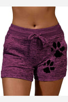 Women's dog Mom Paw Print Activewear Drawstring Lounge Shorts